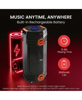 PPHP283UBB, 300W, Dual 6.5", Rechargeable, BT/FM/USB/SD/AUX, LED Display, Mic+Remote, PA Karaoke Speaker with Handle & Wheels