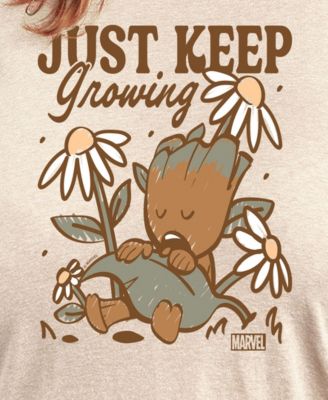 Plus Size Marvel Guardians Of The Galaxy Just Keep Growing Graphic Crew Neck Tee