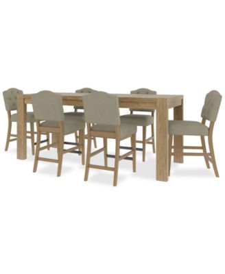 7pc Counter Height Dining Set (Davie Rectangular Table & 6 Jesilyn Stools)