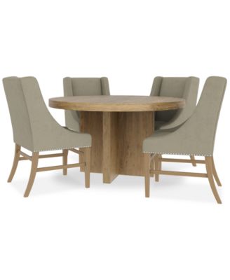 5pc Dining Set (Davie Round Table & 4 Eryk Host Chairs)