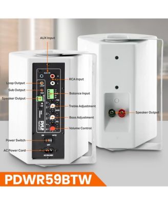 5.25” Bluetooth Wireless Wall Mountable Speaker System with 2-Way Full Range Stereo Sound, 300W RMS