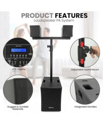 Wooden Column Speaker System with 10" Subwoofer & Bluetooth, 1880W