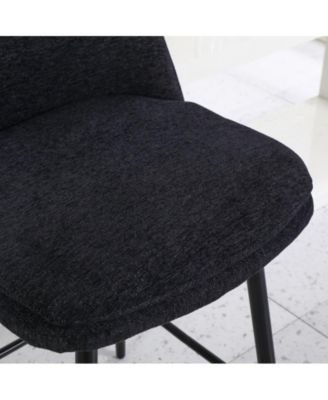  Set of 2  Upholstered, Metal Legs   25.6", 360° Swivel  Counter Height Stools