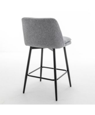  Set of 2  Upholstered, Metal Legs   25.6", 360° Swivel  Counter Height Stools