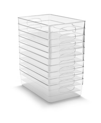 10 Pack Extra Large Clear Plastic Storage Bins with Handle