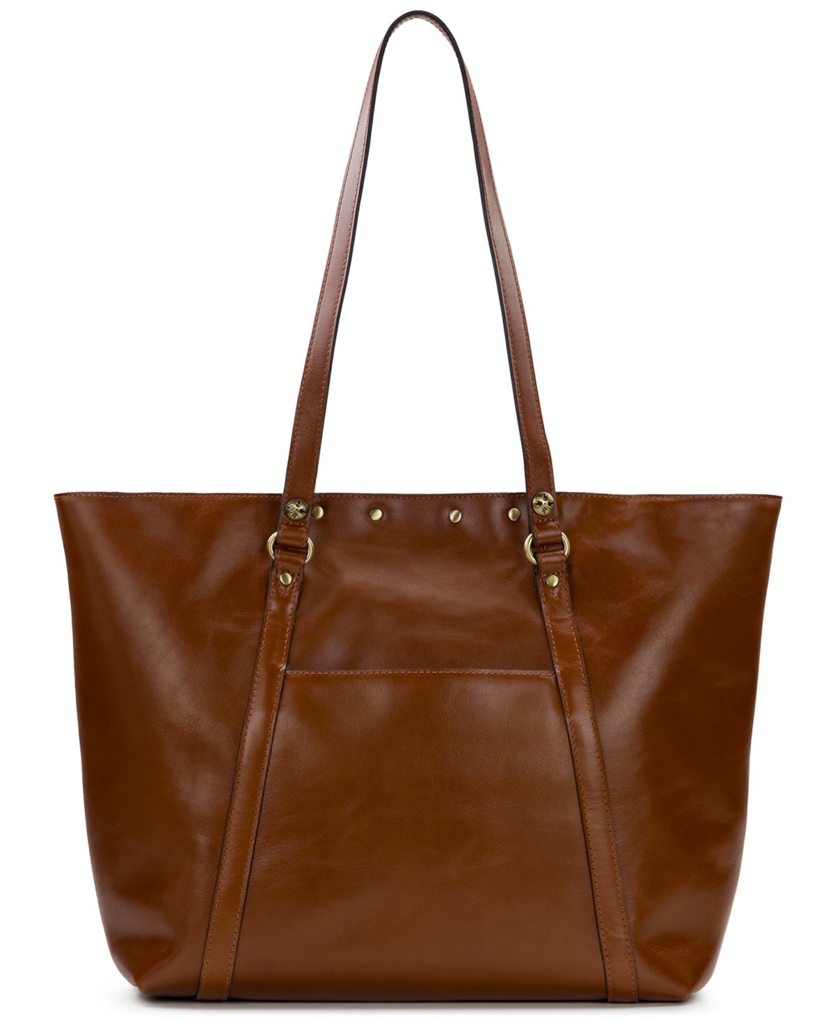 Shop Patricia Nash Benvenuto Smooth Leather Tote In Tan,gold