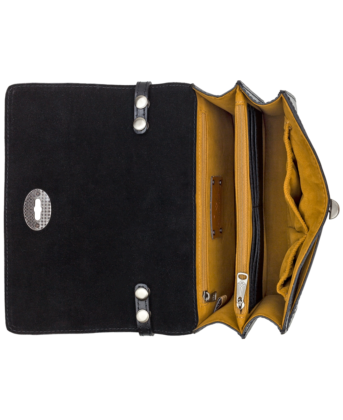 Shop Patricia Nash Livana Small Vintage Distressed Leather Crossbody Bag In Black