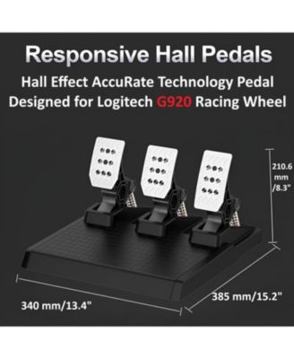 Racing Pedals for Logitech G920 - Adjustable, Durable Pedal Set with HallEffect Technology, Swappable Springs, Premium Metal Construction, Compatible with Racing Wheels