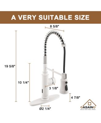 Pull Down Sprayer Kitchen Faucet with Infrared Sensor Induction Function and Deck Plate