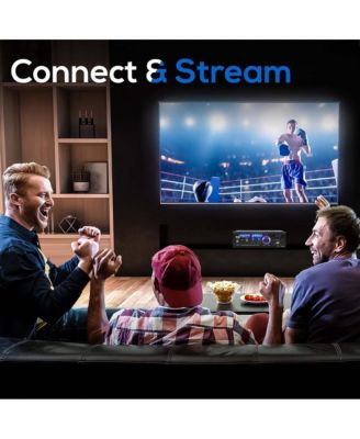 Audio Speaker Power Amplifier System - 2x120W Digital Amp with Headphone Jack, MP3/USB/SD/MMC Card Reader, FM Radio, Bluetooth Receiver, AUX & CD Inputs, Blue LED Display