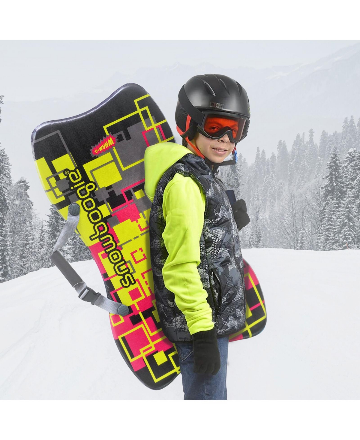 Snowboogie 36" Single Rider Snow Sled with Adjustable Handles Straps