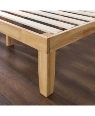 Solid Wood Platform Bed Frame in Natural Finish For Bedroom