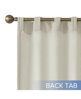 Boucle Light Filtering Back Tab Single Curtain Panel, 52"X96"