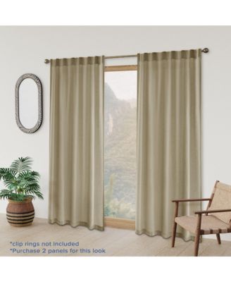 Boucle Light Filtering Back Tab Single Curtain Panel, 52"X96"