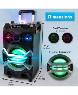 Portable Bluetooth Karaoke Speaker System - PA Loudspeaker with Flashing DJ Lights, Built-in Rechargeable Battery, Wireless Microphone, Mic Talk-Over & Recording Ability