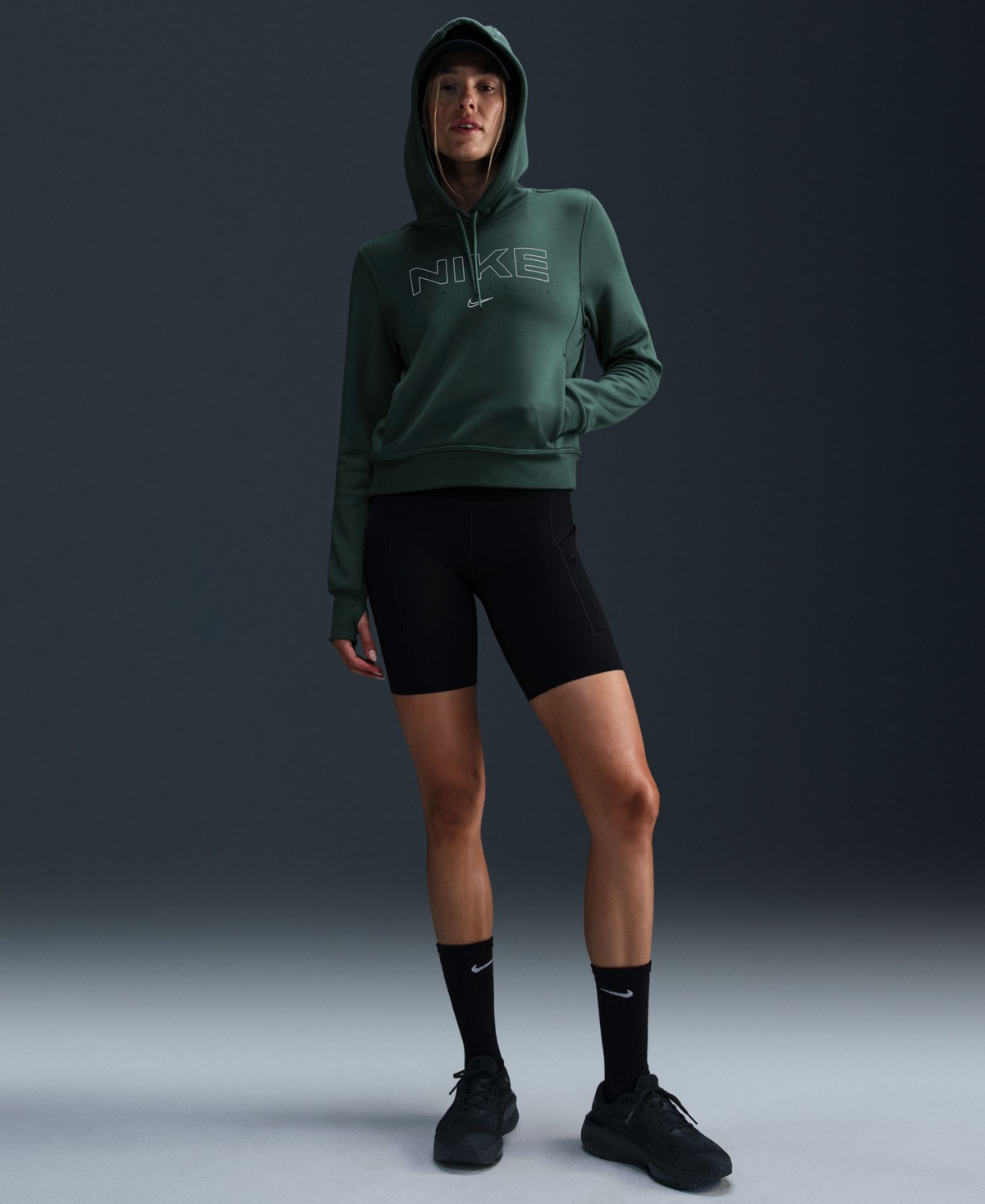 Shop Nike One Women's Therma-fit Pullover Logo Hoodie In Vintg,whit
