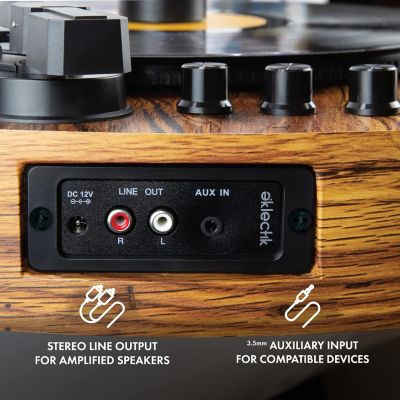 Wall-Mount Record Player, Bluetooth Amplifier w/ 3-Speed Turntable