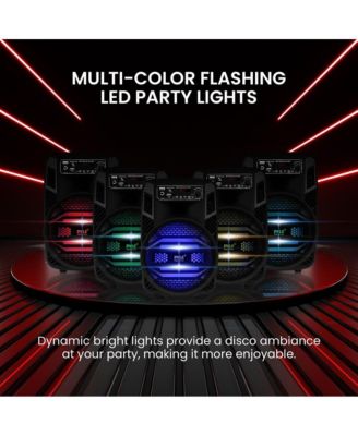 Portable Bluetooth PA Speaker System - 300W Rechargeable Outdoor Bluetooth Speaker Portable PA System w/ 8” Subwoofer 1” Tweeter, Microphone In, Party Lights, MP3/USB, Radio, Remote -PPHP835B