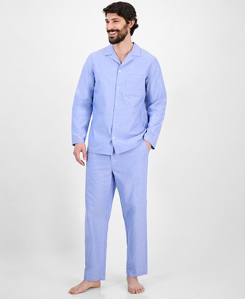 alfani Club Room Men's Oxford Pajama Set Exclusively at Macy's Men's Fashion & Accessories