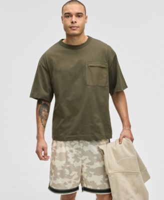 Men's Short-Sleeve Relaxed-Fit Mixed Media T-Shirt, Exclusively at Macy's