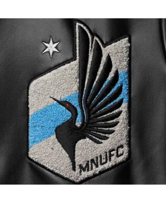 Women's Black Minnesota United FC Full-Snap Bomber Jacket