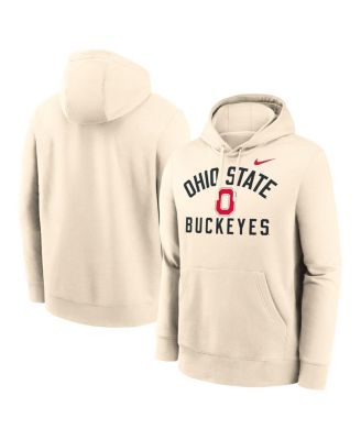 Nike - Men's Cream Ohio State Buckeyes Arch Logo Pullover Hoodie