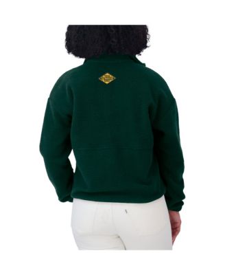 Women's Green Green Bay Packers Polar Fleece Half-Zip Jacket