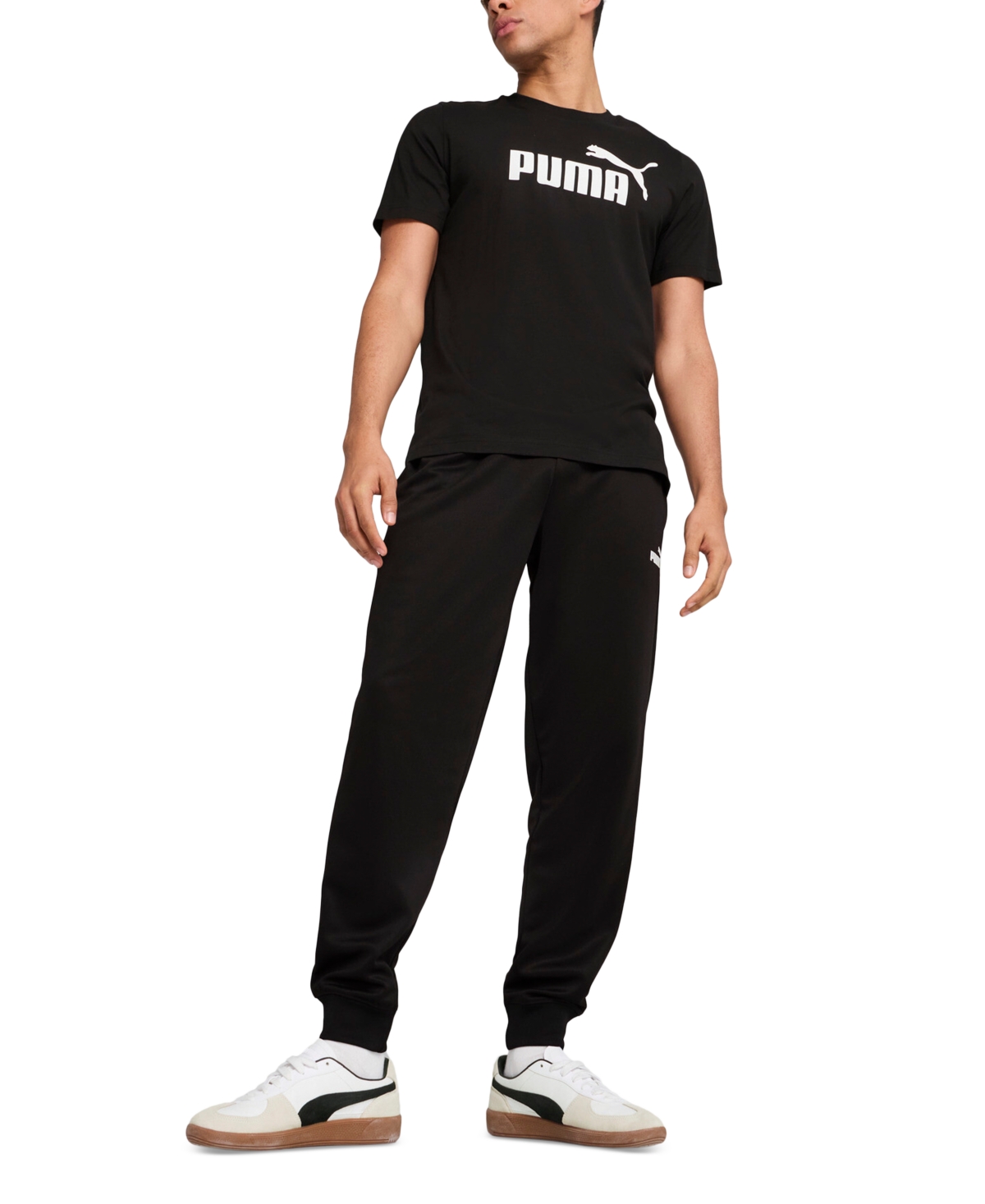 Puma Logo Printed Short Sleeve Tee Black In Black