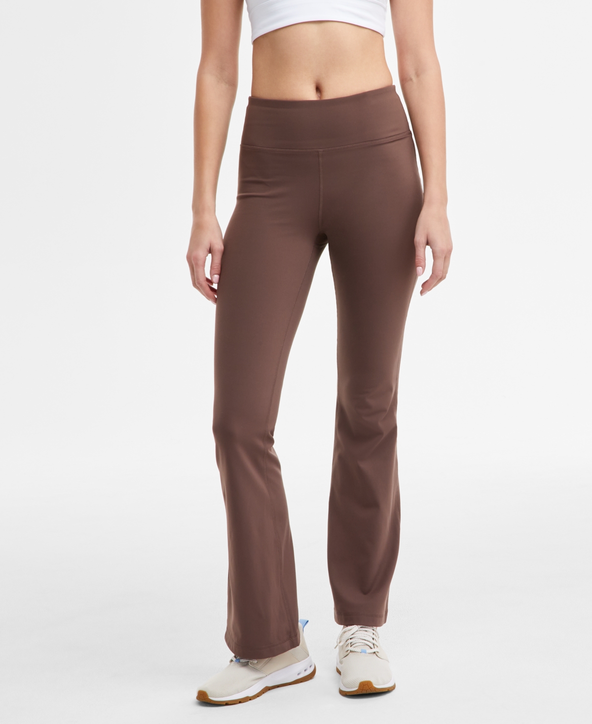 Id Ideology Womens Soft Full Zip Jacket High Rise Flare Leggings Created For Macys In Brownie