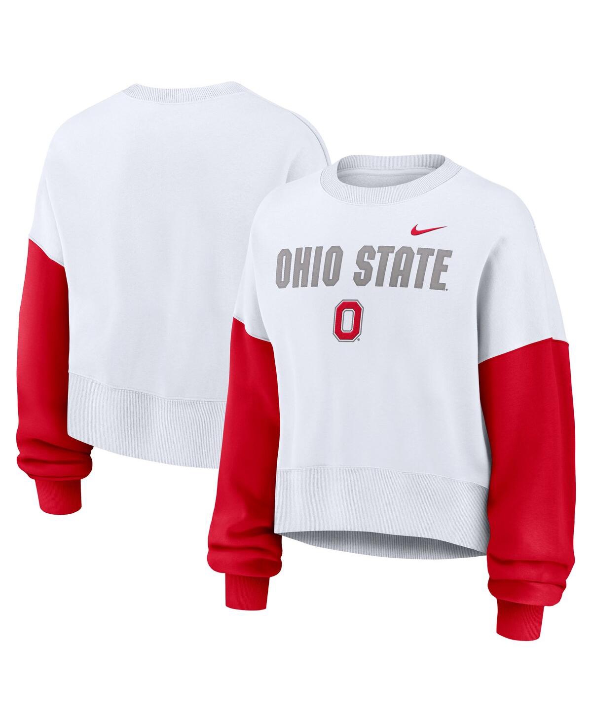 Nike Ohio State Buckeyes Primetime  Women's College Pullover Crew In White
