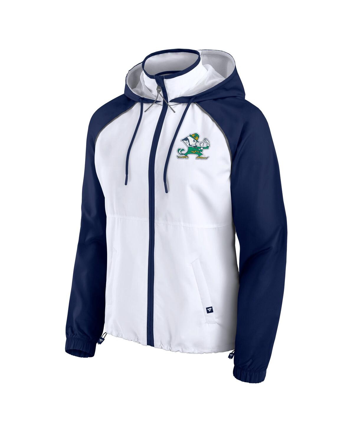 Fanatics Women's White Notre Dame Fighting Irish Full-zip Anorak Hoodie Jacket In White,navy