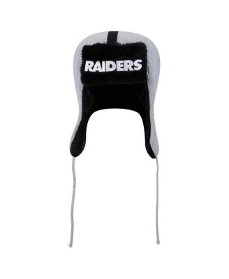 Men's Silver Las Vegas Raiders Helmet Head Trapper Knit Hat