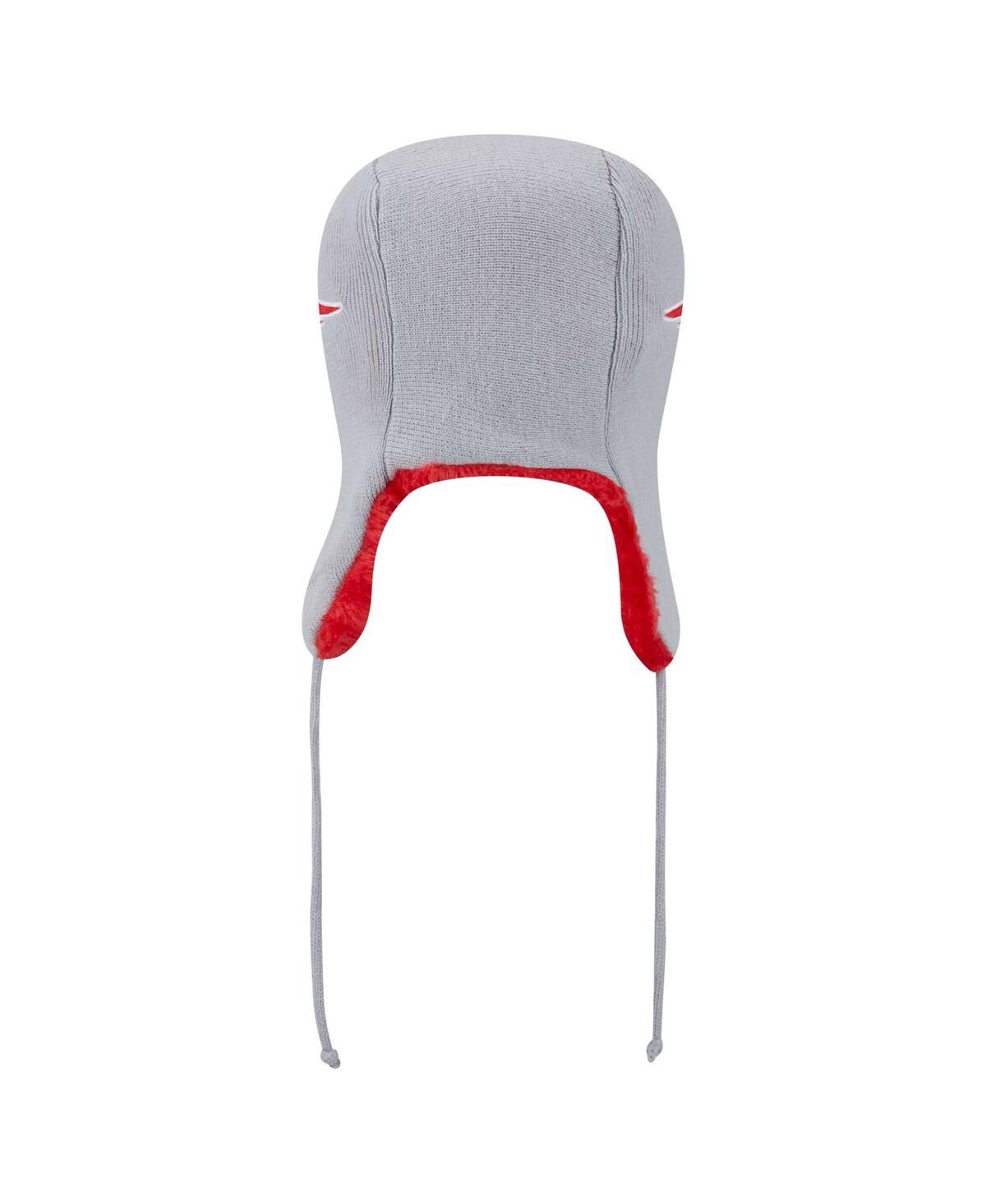 New Era Men's Gray New England Patriots Helmet Head Trapper Knit Hat In Gray