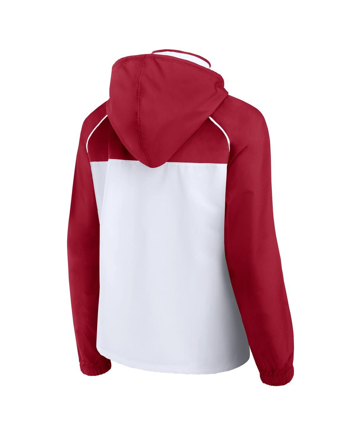 Fanatics Women's White Alabama Crimson Tide Full-zip Anorak Hoodie Jacket In White,crimson