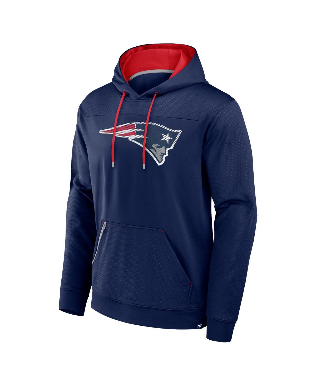 Fanatics Men's Navy New England Patriots Defender Pullover Hoodie In Navy,red