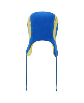 Men's Royal Los Angeles Rams Helmet Head Trapper Knit Hat