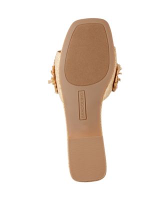 Women's Marcell Flower Raffia Flat Slide Sandals