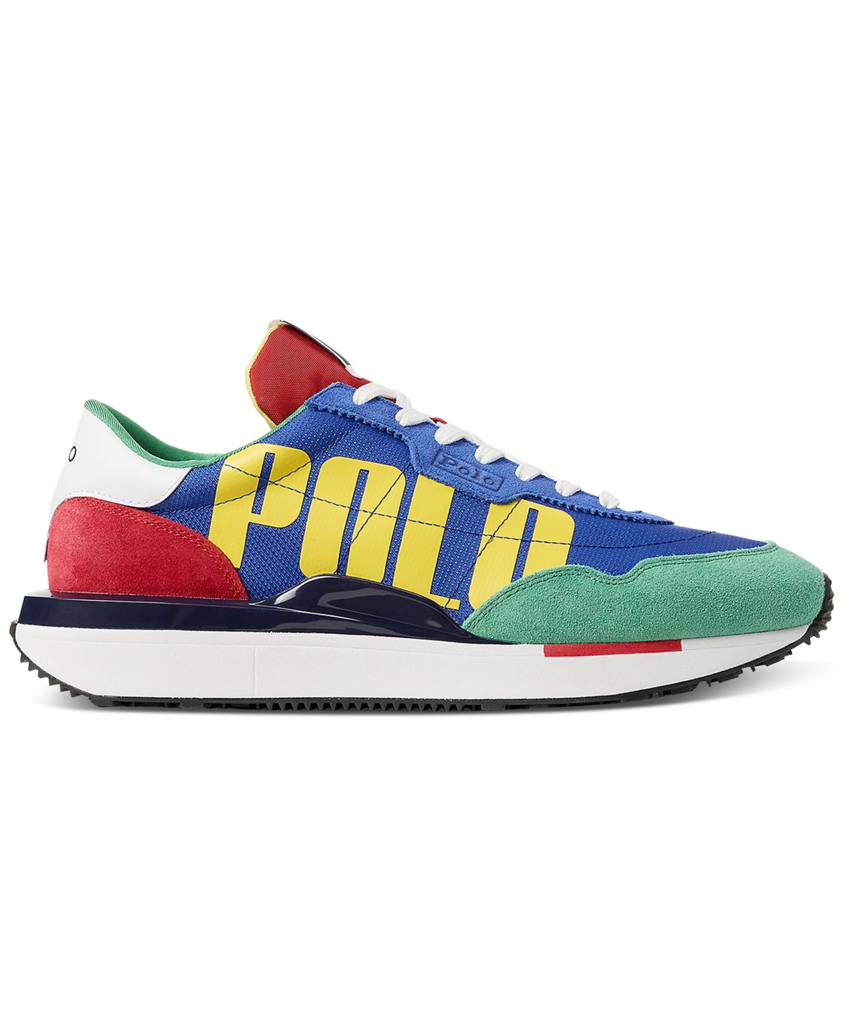 Polo Ralph Lauren Men's Train 89 Logo Suede & Oxford Sneaker In Multi Colorblock