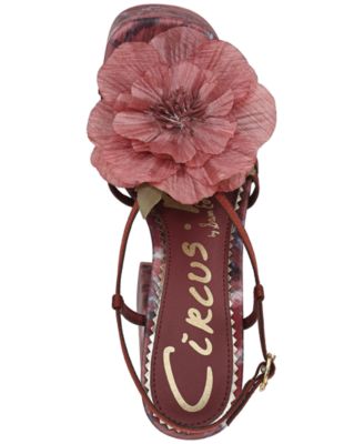 Siena Flower Platform Dress Sandals