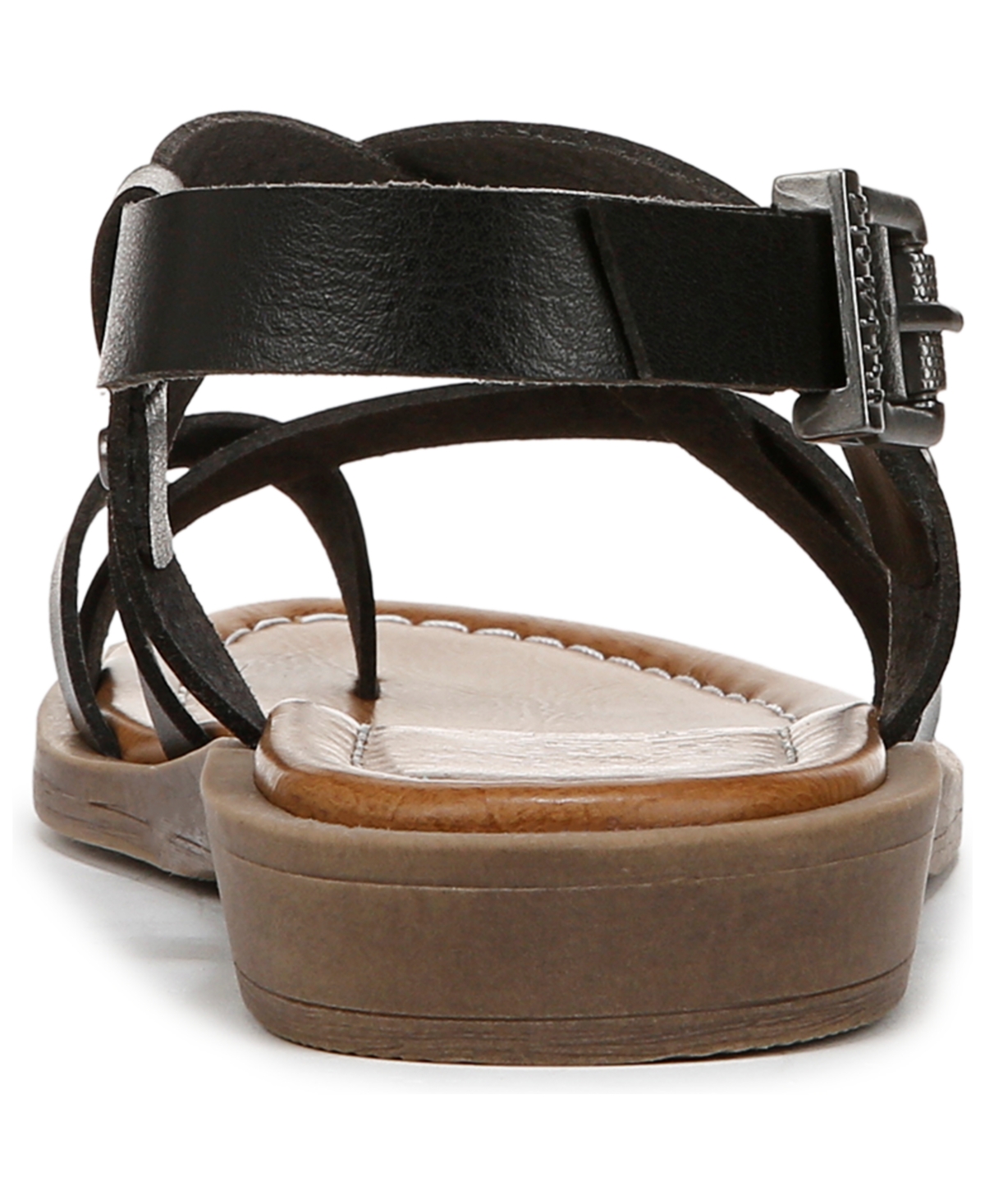 Shop Blowfish Malibu Women's Devon 3 Toe Loop Strappy Flat Sandals In Black Faux Leather
