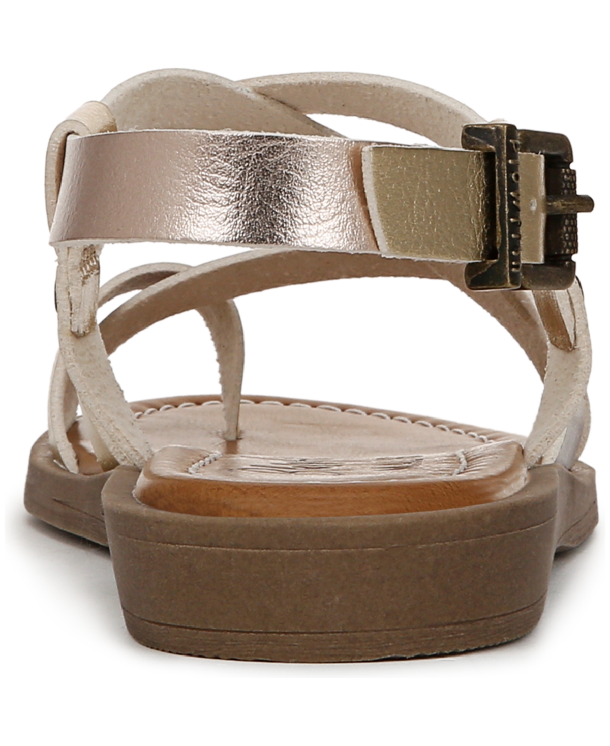 Blowfish Malibu Women's Devon 3 Toe Loop Strappy Flat Sandals In Gold,rosegold Faux Leather
