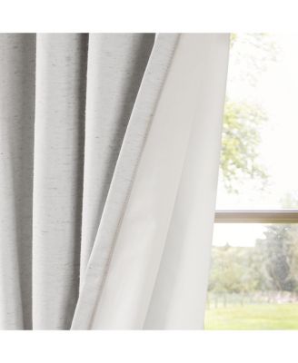 Linen Blend Total Blackout Grommet Curtains Pair, 52"X84"