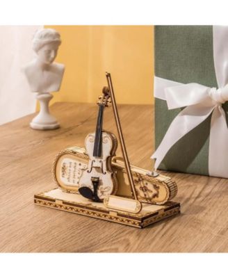 3D Wooden Puzzle Violin Capriccio Model Gifts for Teen Adult, 5.7"3"6"