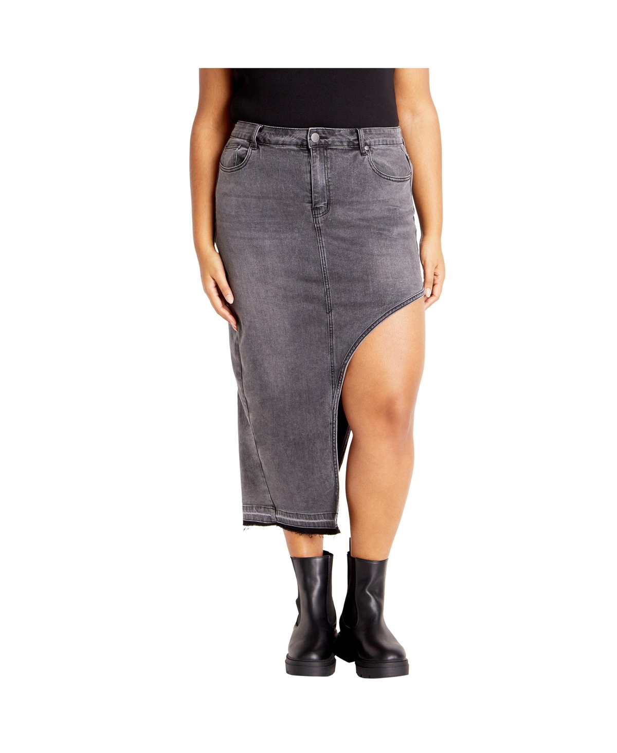 Plus Size Remi Skirt - Light wash
