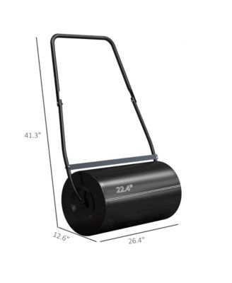 46L Lawn Roller, Push/Tow Behind Sod Roller with U Shaped Handle