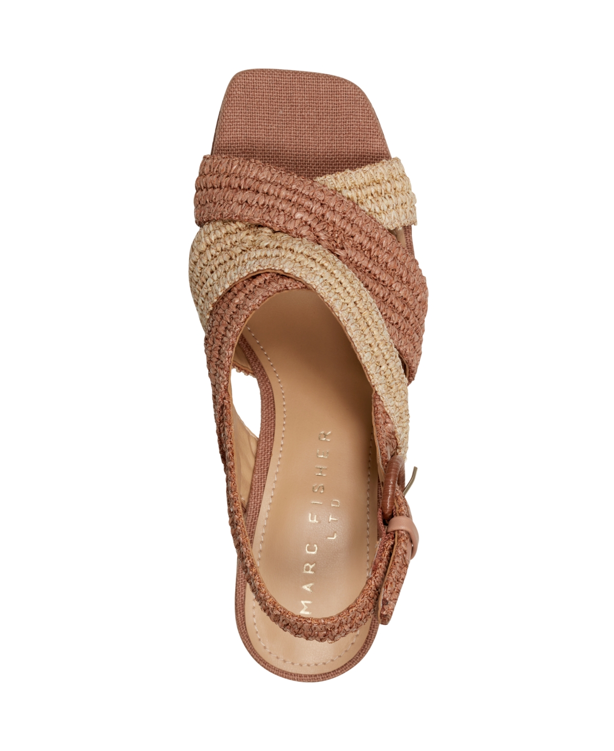 Marc Fisher Ltd Caddy Platform Sandal In Dark Tan,natural
