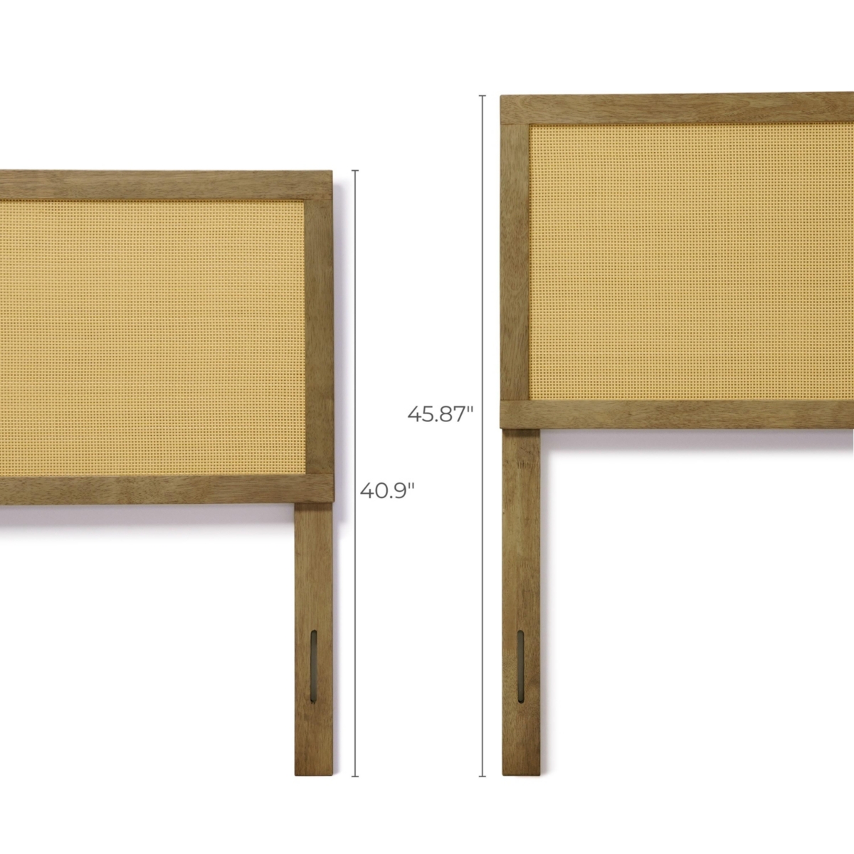 Luxenhome Natural Finish Rubberwood With Rattan Panel Headboard, King In Natural