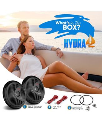 8" Waterproof Marine Component Speakers - 180 Watt, Black