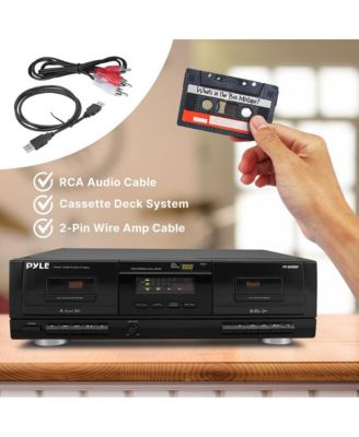 Dual Stereo Cassette Deck with USB to MP3 Converter