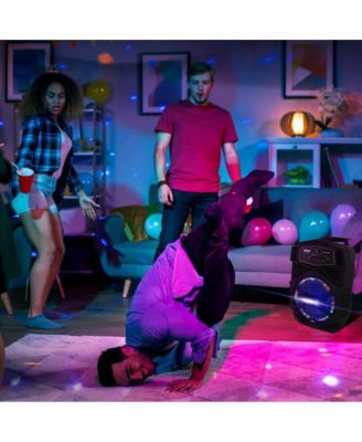 12" Portable Bluetooth PA Speaker System - Karaoke Speaker with LED Lights, USB/Micro SD/FM/BT/Aux, Remote Control, Built-in Rechargeable Battery